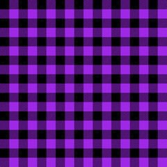 Tartan plaid. Scottish pattern in black and violet cage. Scottish cage. Traditional Scottish checkered background. Seamless fabric texture. Vector illustration