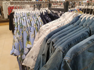 items of clothing displayed in the store during sales periods