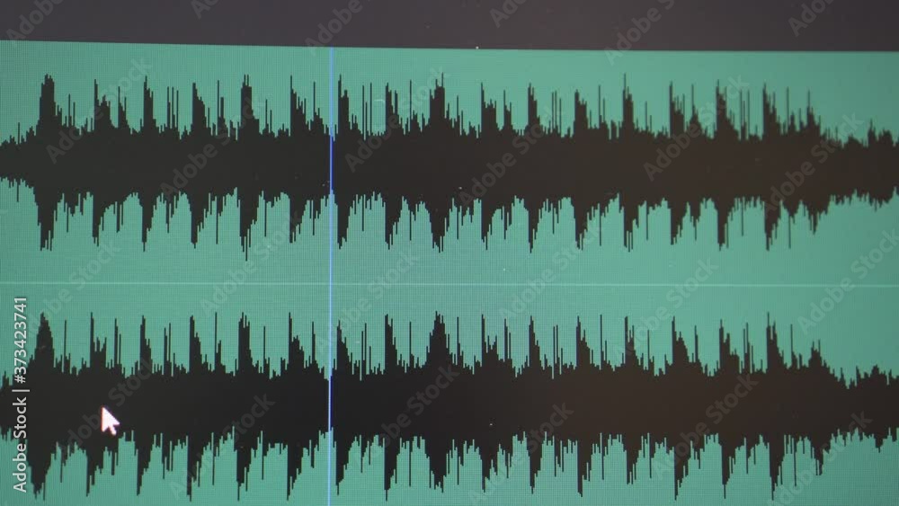 Poster 4k video sound wave player in timeline editor. background for cinema and movie post production.