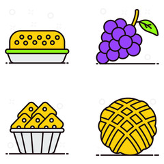 
Food and Cuisines in Modern Flat Style Pack 
