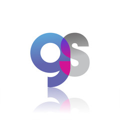 Fototapeta na wymiar Initial Letter GS Lowercase overlap Logo Blue, pink and grey, Modern and Simple Logo Design.
