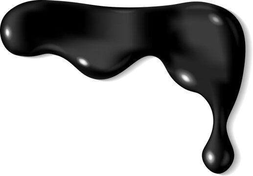 Dripping black liquid icing