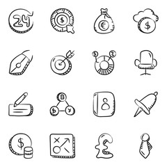 
Business and Finance Doodle Icons 
