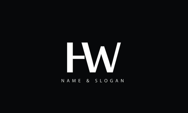 HW, WH, H, W abstract letters logo monogram