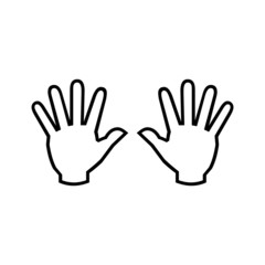 Fototapeta na wymiar hand icon, stop hands sign, say no icon