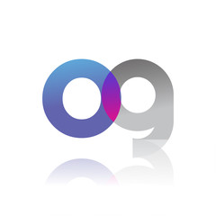 Fototapeta na wymiar Initial Letter OG Lowercase overlap Logo Blue, pink and grey, Modern and Simple Logo Design.