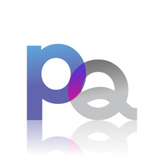 Fototapeta na wymiar Initial Letter PQ Lowercase overlap Logo Blue, pink and grey, Modern and Simple Logo Design.