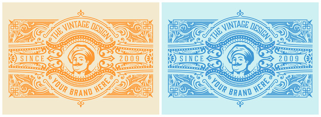 Vintage Organic Jam Label with Floral Elements