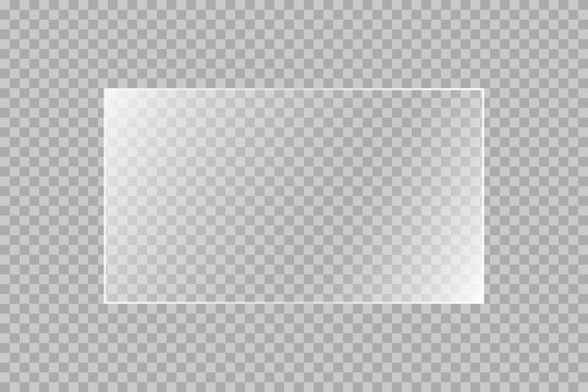 The texture of rectangle glass plate, mirror, windows. Light effect for a picture or a mirror. Beautiful realistic reflection stock vector 