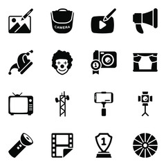 
 Pack of Cinema solid Icons 
