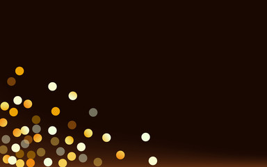 Yellow Circle Paper Brown Dark Background. 