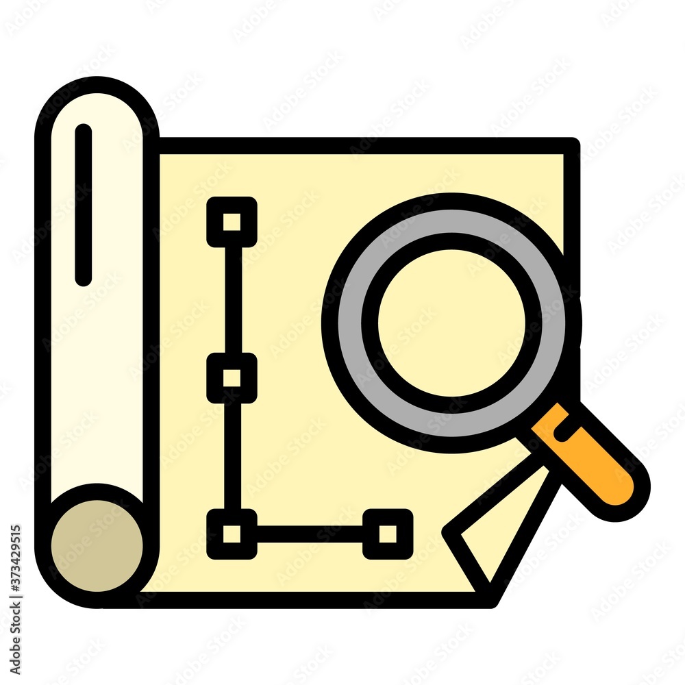 Poster architect paper draw icon. outline architect paper draw vector icon for web design isolated on white