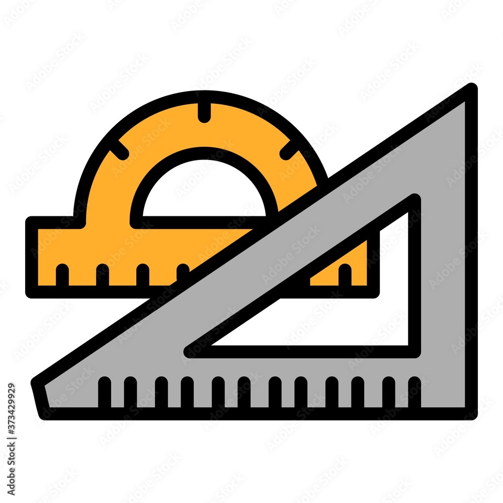 Poster protractor angle ruler icon. outline protractor angle ruler vector icon for web design isolated on w