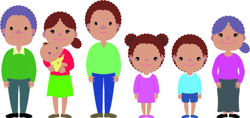 アフリカ系人種の大家族／Large family of African descent