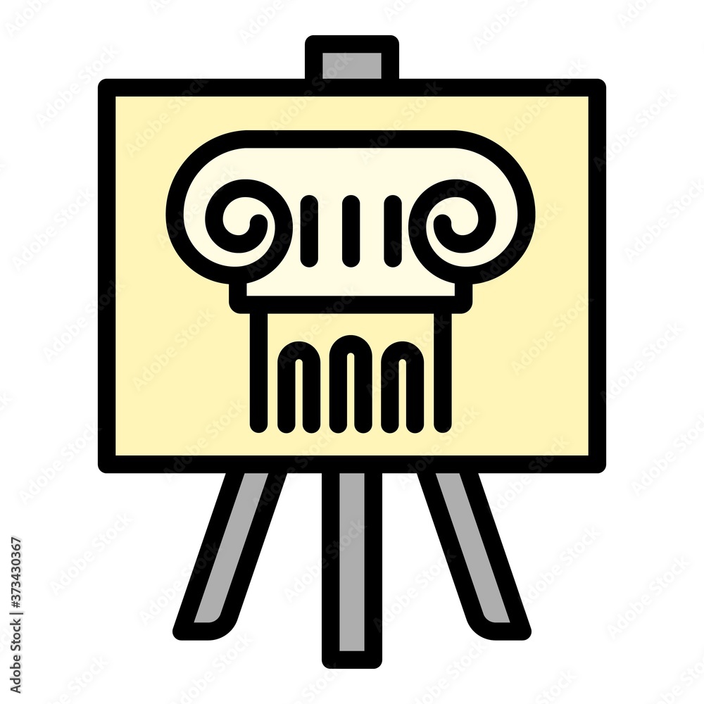 Poster architect column project icon. outline architect column project vector icon for web design isolated 