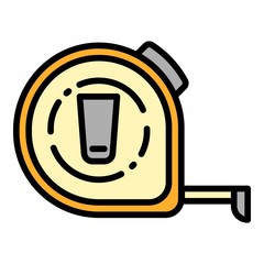 Measurement tape icon. Outline measurement tape vector icon for web design isolated on white background