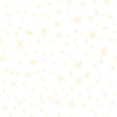 Hand Drawn red Snowflakes Christmas Seamless Patte