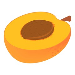 Half apricot icon. Isometric of half apricot vector icon for web design isolated on white background