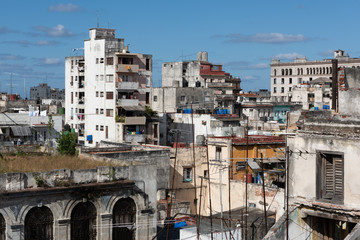 Fototapeta na wymiar Skyline of Old Havana Cuba at daytime.