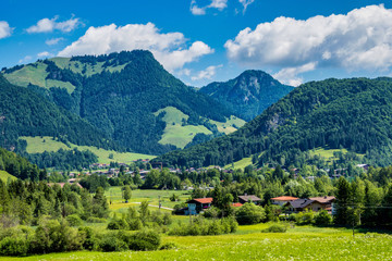 Fototapeta na wymiar Landscape view near Lake Walchsee near Koessen in Tirol, Austria