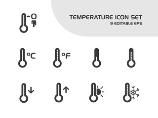 Thermometers icon set. Isolated weather image. Vector illustration