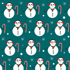 christmas snowman pattern vector illustration