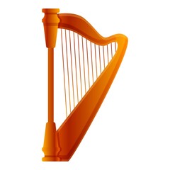 Harp icon. Cartoon of harp vector icon for web design isolated on white background