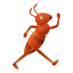Running ant icon. Cartoon of running ant vector icon for web design isolated on white background