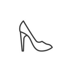 Glamour women shoe line icon. linear style sign for mobile concept and web design. High heels shoes outline vector icon. Symbol, logo illustration. Vector graphics