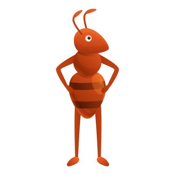 Busy ant icon. Cartoon of busy ant vector icon for web design isolated on white background