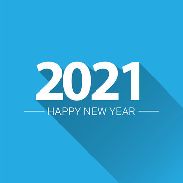 2021 Happy new year creative design background or greeting card with text. vectorr 2021 new year numbers isolated on blue on blue background
