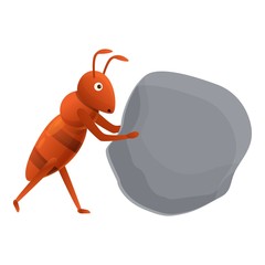 Ant find stone icon. Cartoon of ant find stone vector icon for web design isolated on white background
