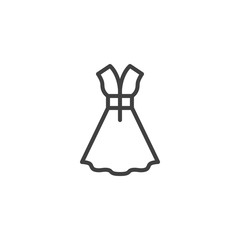 Sleeveless dress line icon. linear style sign for mobile concept and web design. Women's summer dress outline vector icon. Symbol, logo illustration. Vector graphics