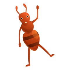 Dancing ant icon. Cartoon of dancing ant vector icon for web design isolated on white background