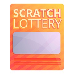 Scratch lottery icon. Cartoon of scratch lottery vector icon for web design isolated on white background