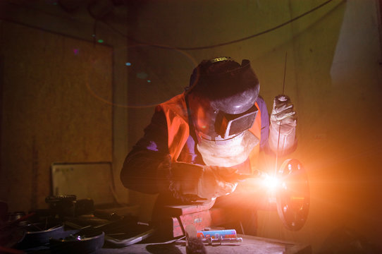 Welder at work