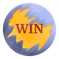 Fototapeta na wymiar Win lottery scratch icon. Cartoon of win lottery scratch vector icon for web design isolated on white background