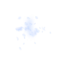Light blue flower petals falling down. Original ro