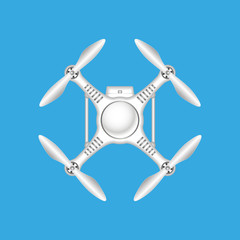 Vector illustration. Drone quadrocopter. Top view.