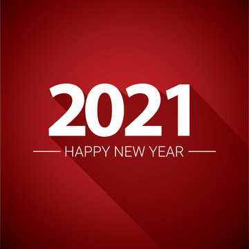2021 Happy new year creative design background or greeting card with text. vectorr 2021 new year numbers isolated on red on blue background