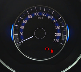 Fototapeta premium Detail of a tachometer in a car,automobile tachometer