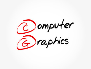 CG - Computer Graphics acronym, technology concept background