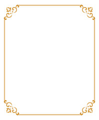 Obraz premium Decorative frame Elegant vector element for design in Eastern style, place for text. Floral golden border. Lace illustration for invitations and greeting cards.