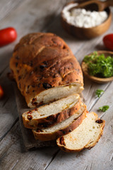 Homemade sun dried tomatoes bread