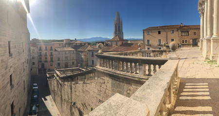 Views of the city of Girona from the Cathedral