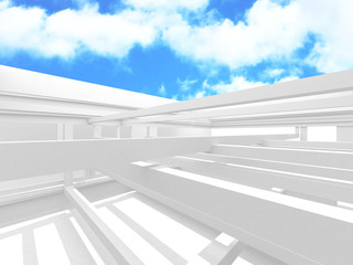 Empty white architecture with sky view