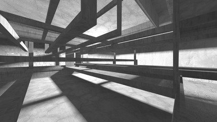 Abstract architecture background. Empty rough concrete interior