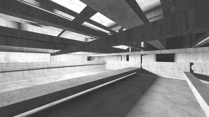 Abstract architecture background. Empty rough concrete interior