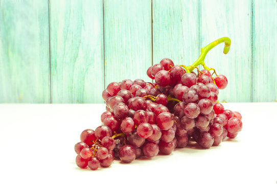 Fresh Seedless Red Grapes, Healty Fruit.