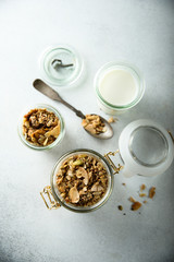 Obraz na płótnie Canvas Traditional homemade granola for breakfast